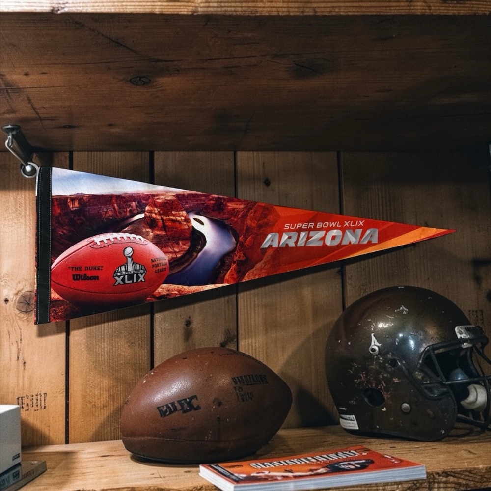 Super Bowl XLIX Arizona Pennant NFL Felt‎ Banner 2015 Wilson Duke Football